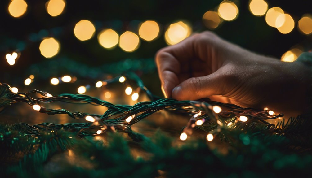 inspect holiday lights carefully